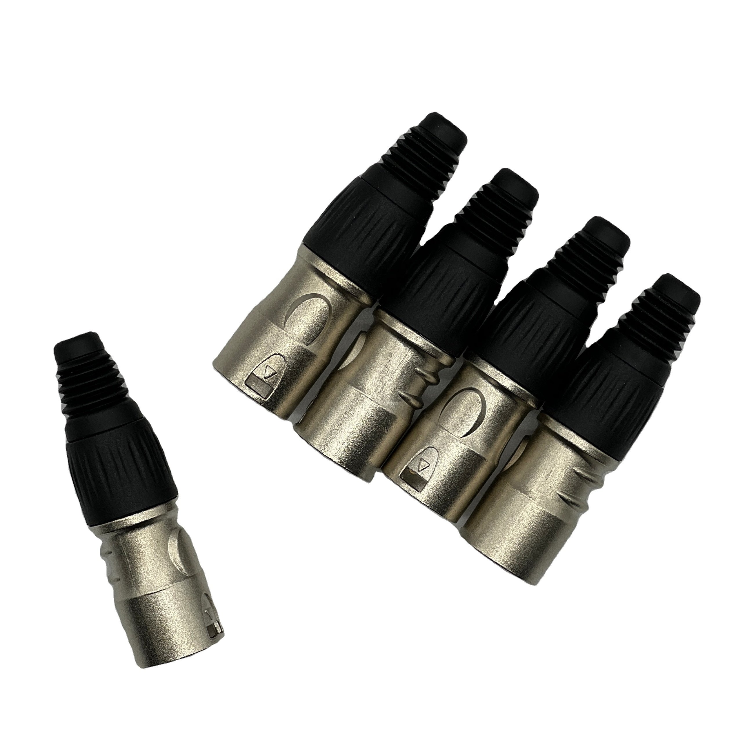 SWIELER Audio XLR Male Adapter Nickeled Plated OFC Plug Black For Microphone Mixer Speaker Snack Plug DMX 3Pin Mic Connector