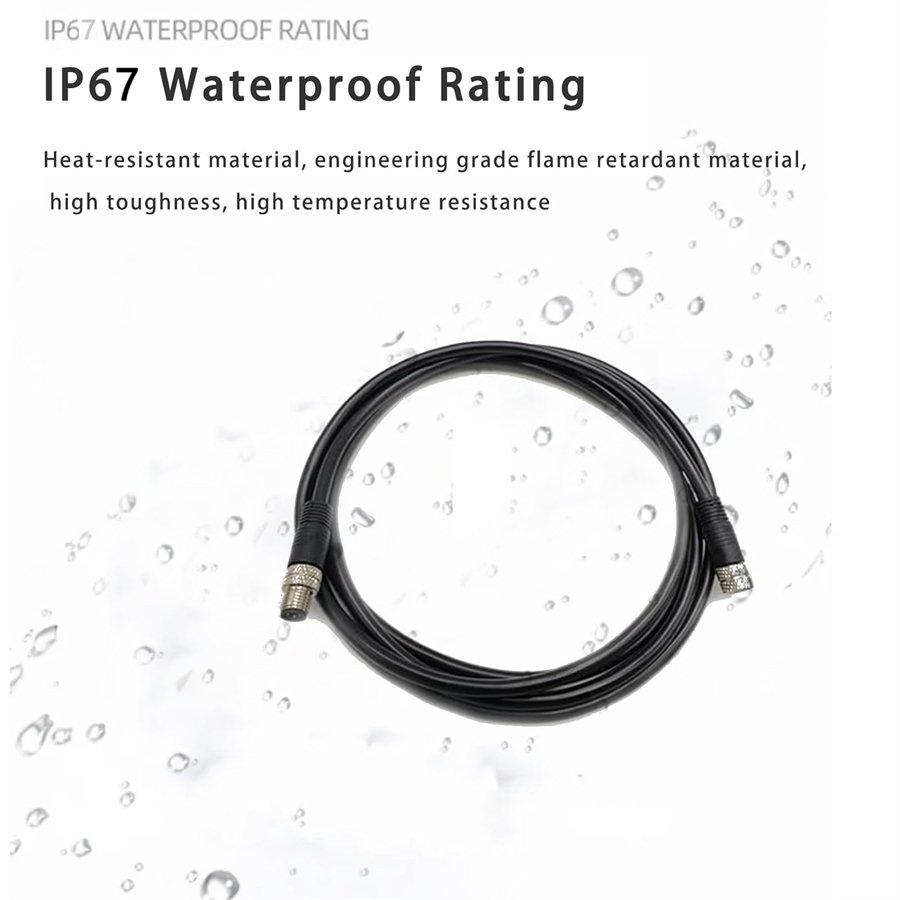 3 Pin 5 Pin Waterproof M8 connector Cable For Led Lighting