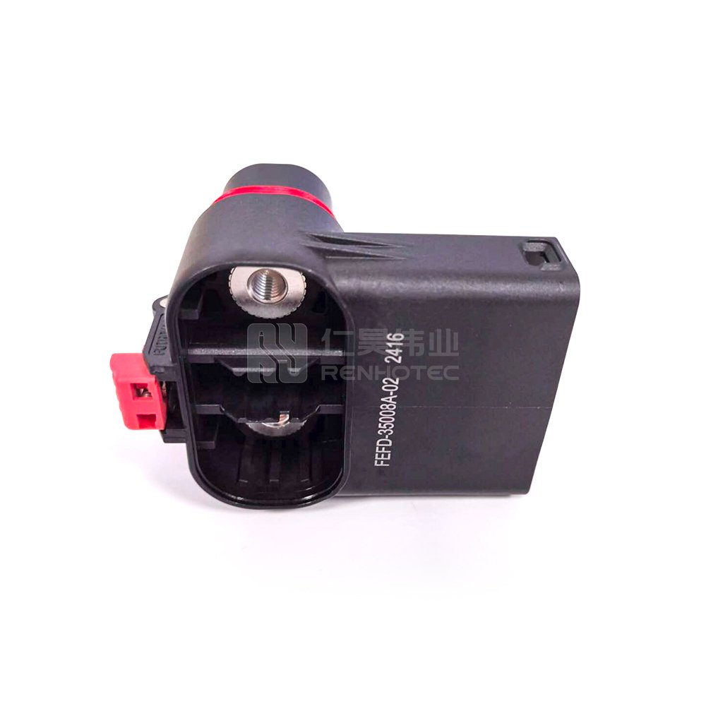 Hybrid Power Connector Angled Plug 2+8 pin 100A 150A IP67 Waterproof Male Busbar Lug Socket