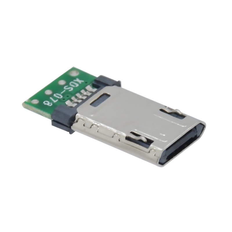 Through hole Micro USB 3.0 V8 male connector for Data cables 5/8/10 Pin Dual row Reversible Micro V8 plug 6+4 Pin Short model