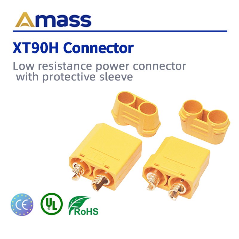Spot wholesale Amass XT90H Male Female Low Resistance Power Connector with Protective Sleeve 45A High Current