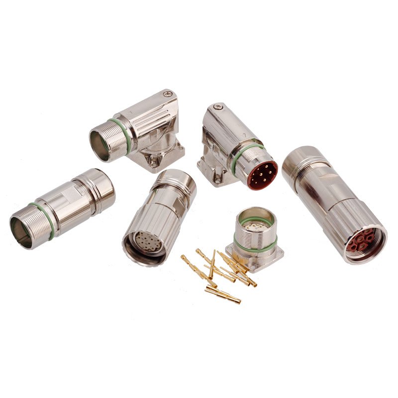 M23 Power Circular Connectors Straight Female Plug 6P 8P Crimp Contacts 1mm 2mm IP67 Rated M23 Encoders Connectors