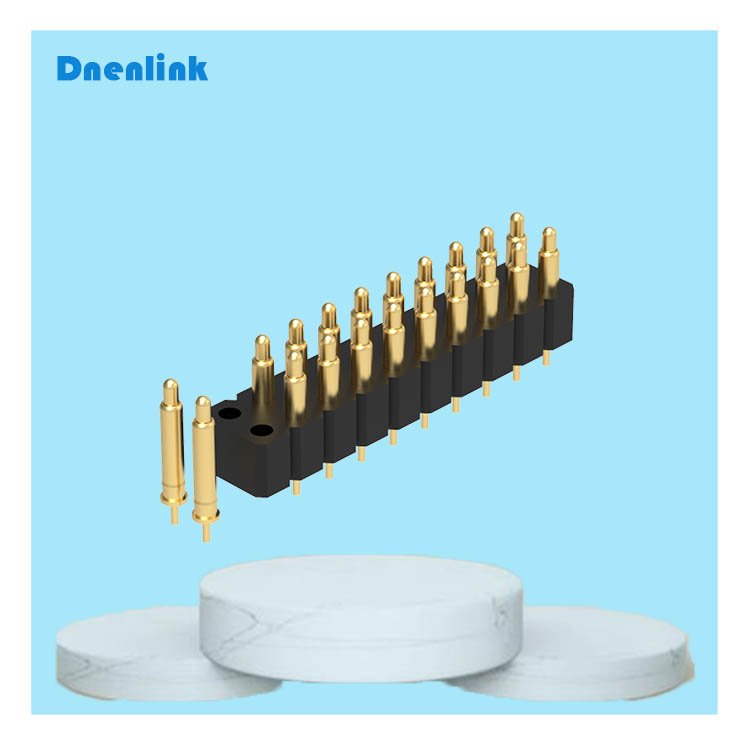 Denentech Custom 3.00m Male header pogopin H4.0mm Dual Row Straight DIP pogo pin waterproof connector