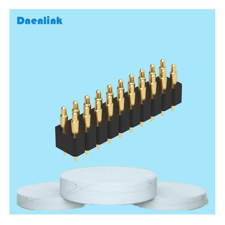 Denentech Custom 3.00m Male header pogopin H4.0mm Dual Row Straight DIP pogo pin waterproof connector