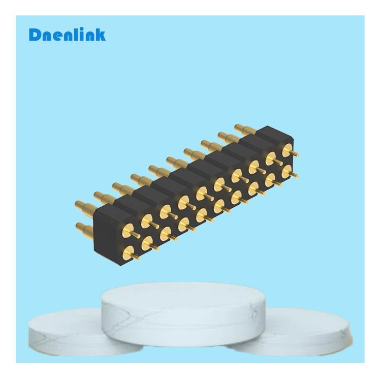 Denentech Custom 3.00m Male header pogopin H4.0mm Dual Row Straight DIP pogo pin waterproof connector