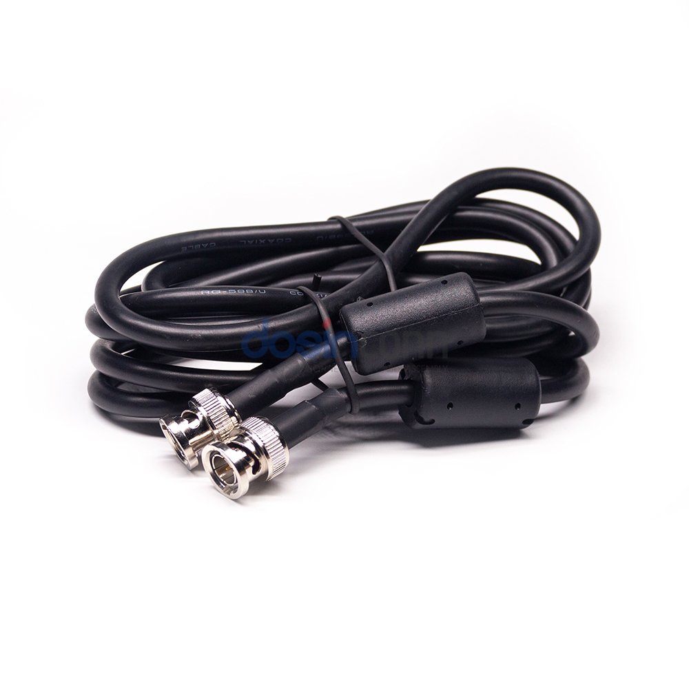 CCTV Cable BNC Male to Male Coaxial Cable Connector for RG59 RG6 Injection Molded Cable