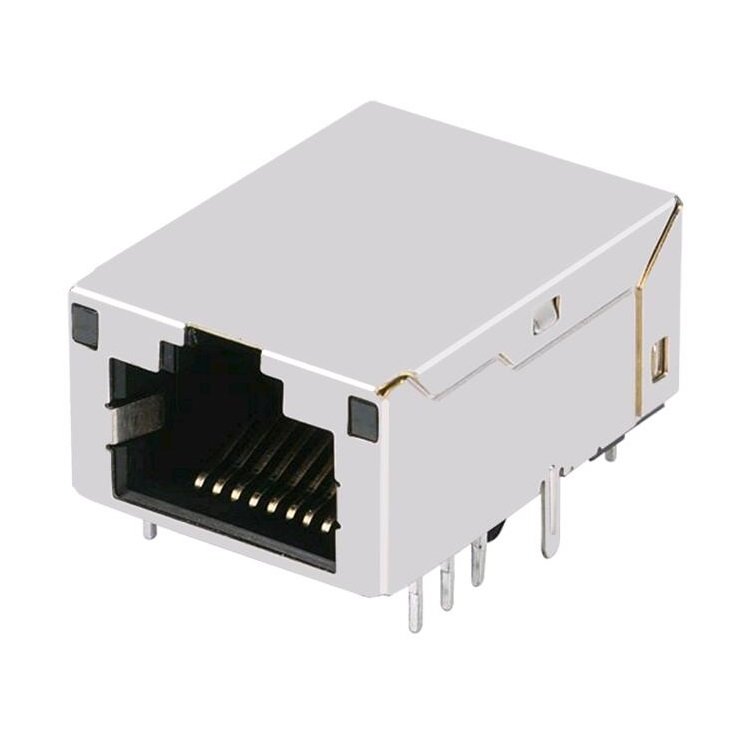 Single Port 100 Base-T Magnetic RJ45 Socket XRJH-01M-4-E11-170 Connector