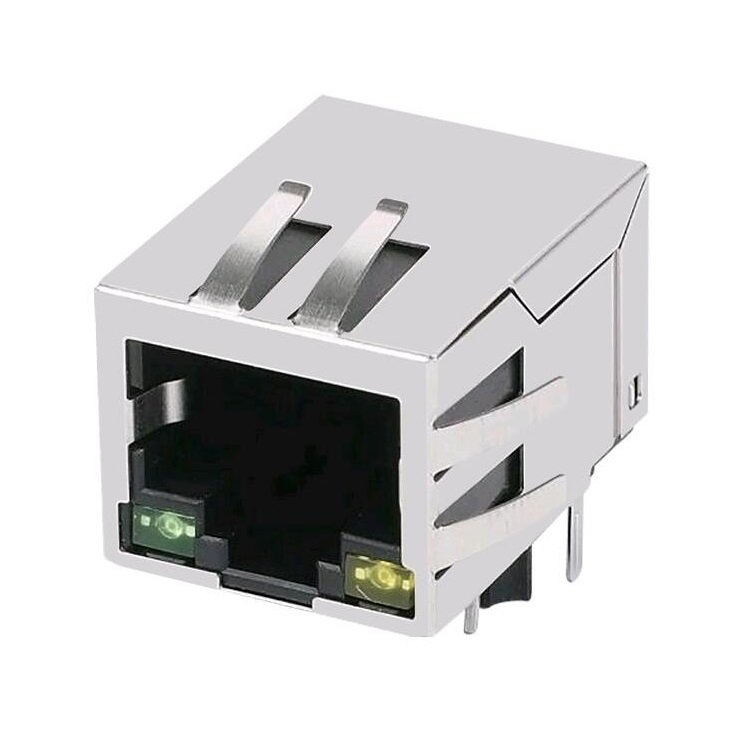 Single Port 100 Base-T Magnetic RJ45 Socket XRJH-01M-4-E11-170 Connector