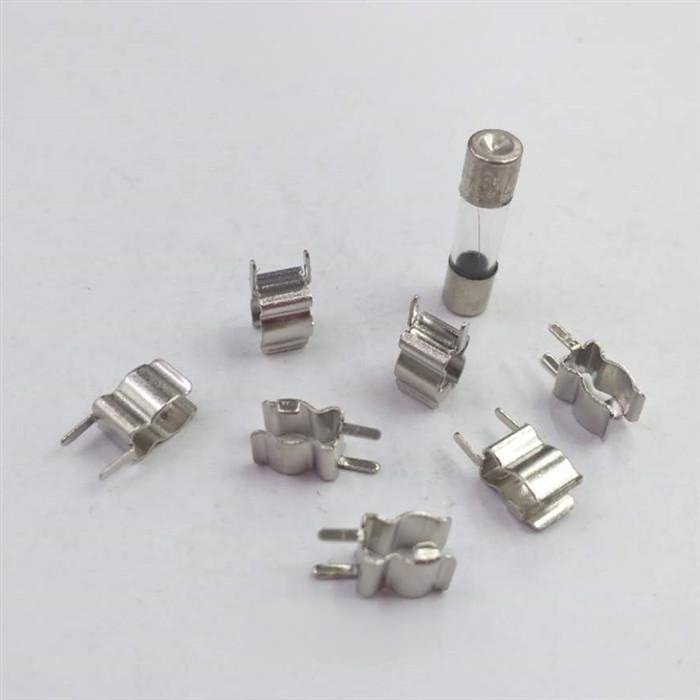 XS 1018 4 Current fuse clip 5 * 20 fuse tube clip PCB fuse connector metal stamping substrate brass connector