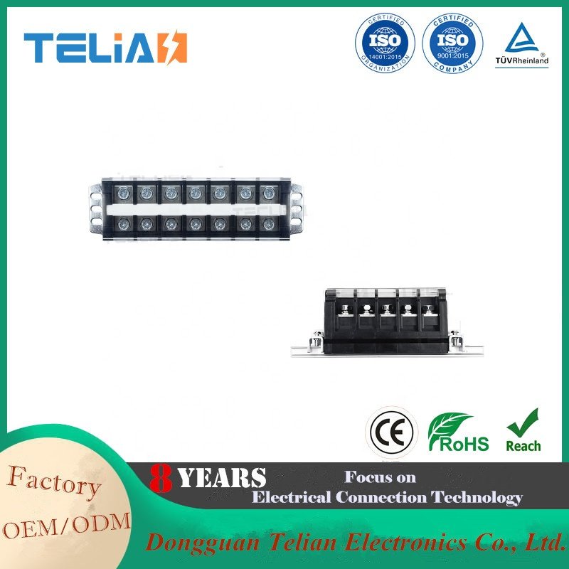150A 600V Fixed Wiring Board Wire Connector Dual Row Strip Screw Terminal Block