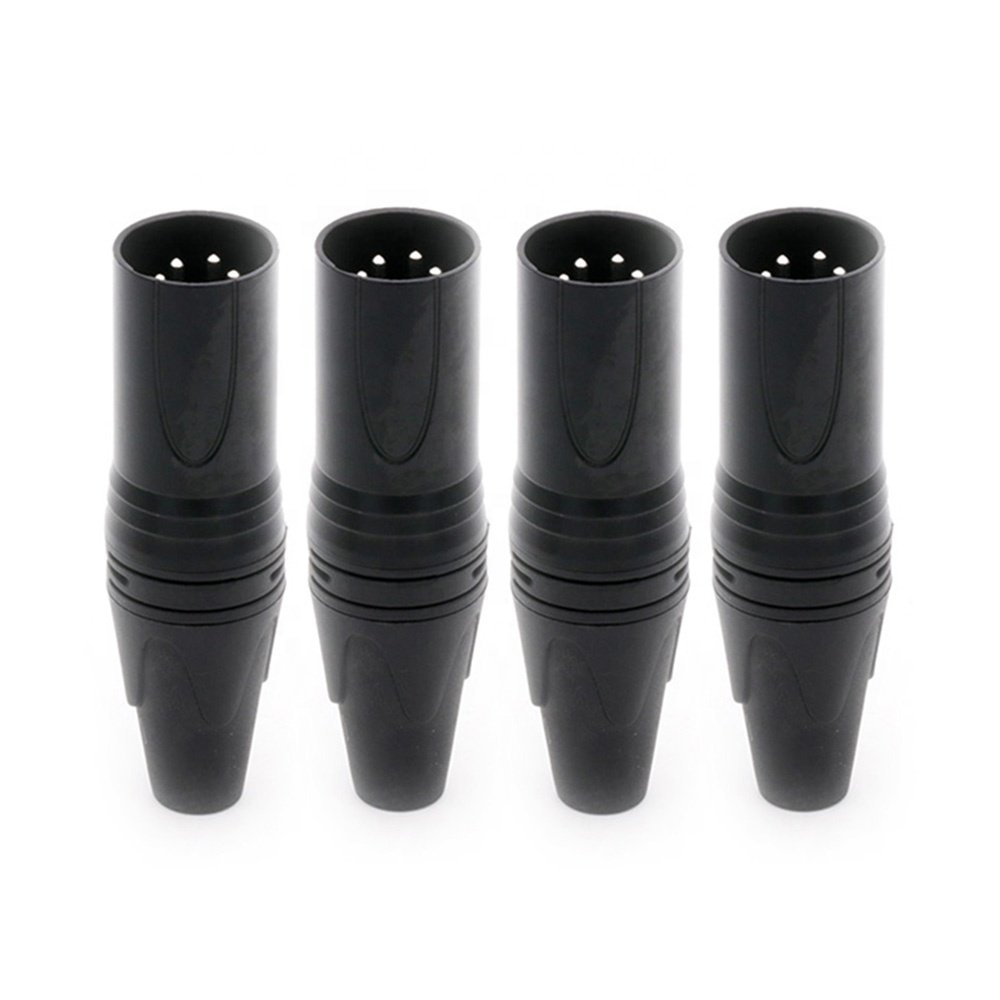 XLR male plug cable connector 4 pins with nickel plated copper pins for Microphone MIC Mixer zinc alloy+copper pins