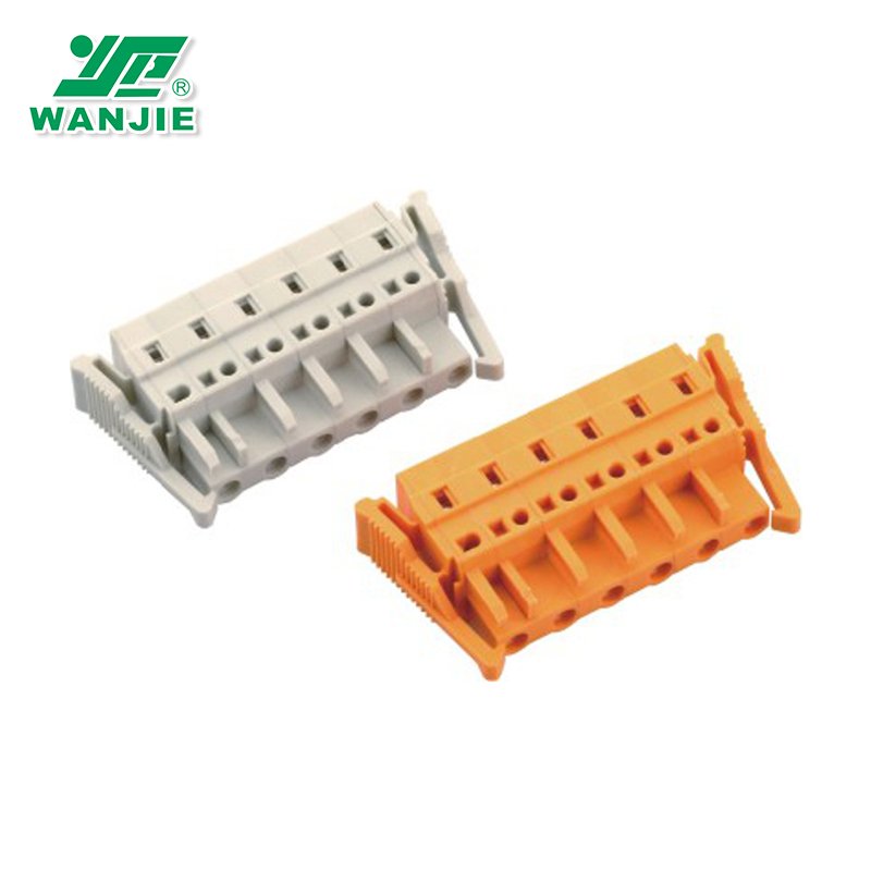 Wanjie light grey MCS 7.5mm Spring Screwless Terminal Block connector WJ0601-06