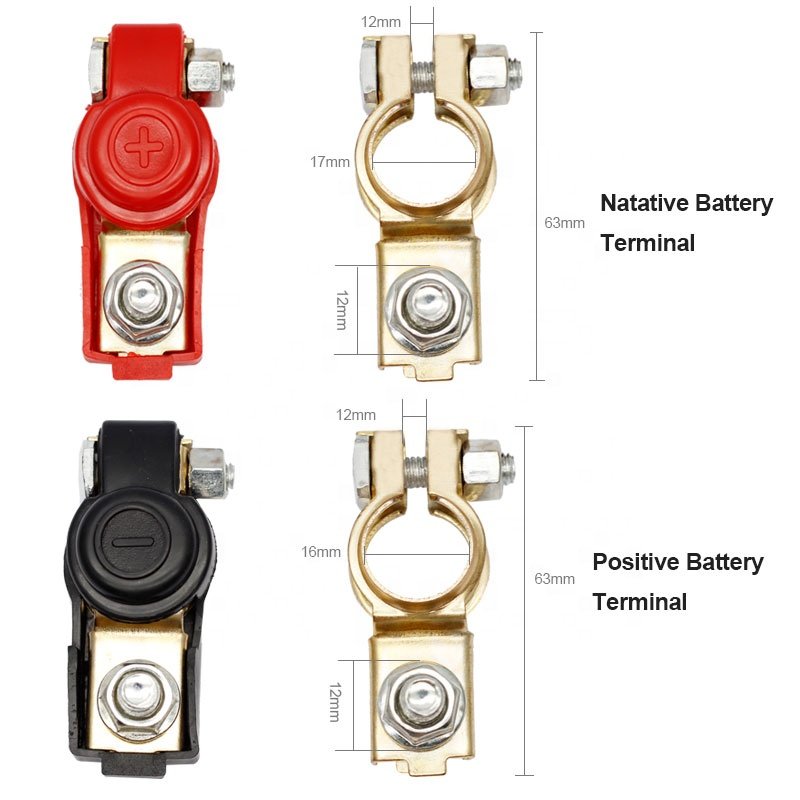 Battery Batteries Terminal Connector Accessories Brass Terminal Clamps-Connectors Battery Terminal with Cover