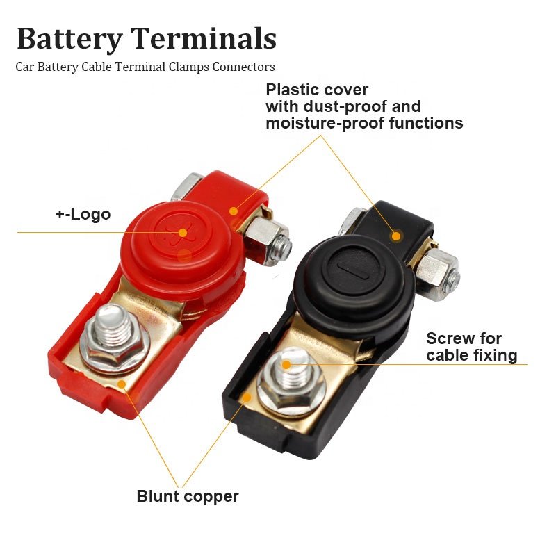 Battery Batteries Terminal Connector Accessories Brass Terminal Clamps-Connectors Battery Terminal with Cover