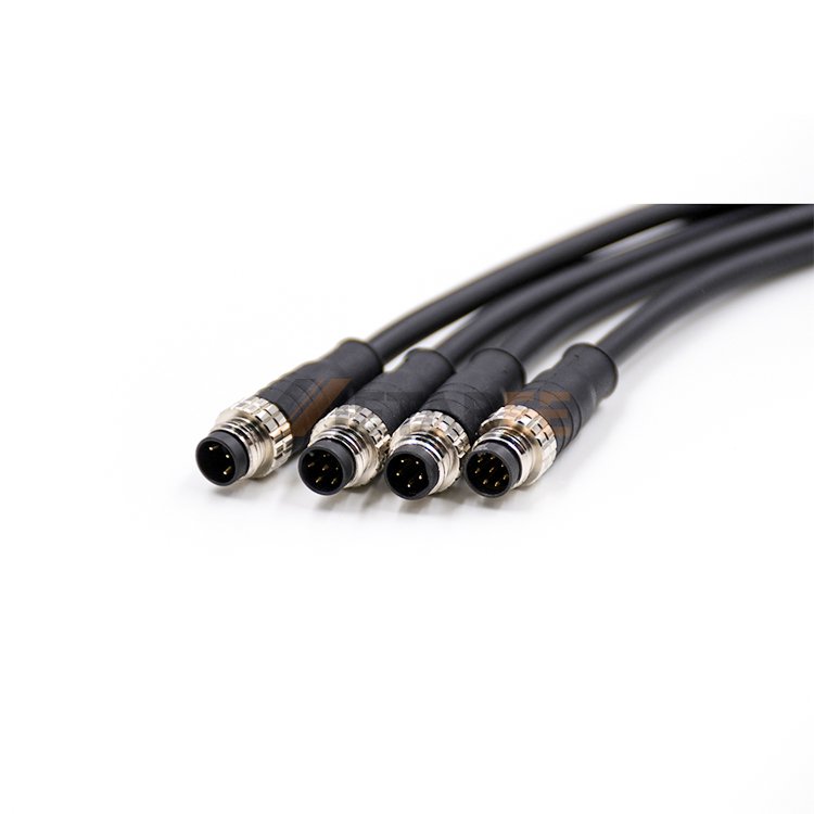 M12 L Code L-Coded Cable Connector 5 Pin Male To Female 1m