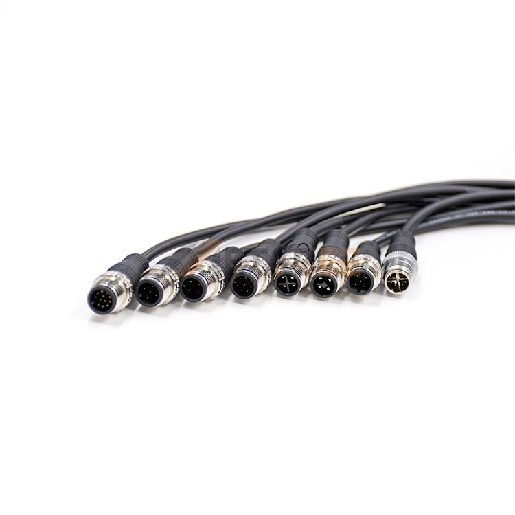 M12 L Code L-Coded Cable Connector 5 Pin Male To Female 1m