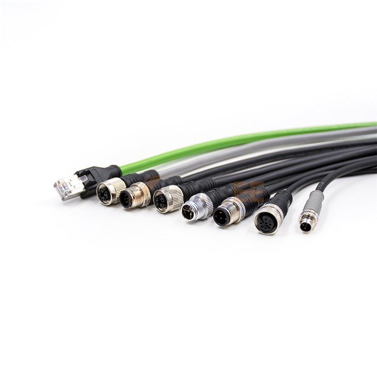 M12 L Code L-Coded Cable Connector 5 Pin Male To Female 1m