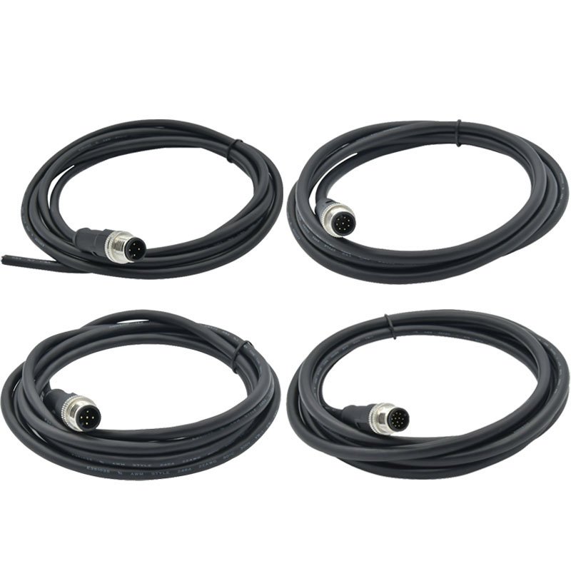 Custom Molded M12 Cable Male Female Plug Connector 3 4 5 8 12 17 Pin Sensor Outdoor Light Led Waterproof Aviation Wire