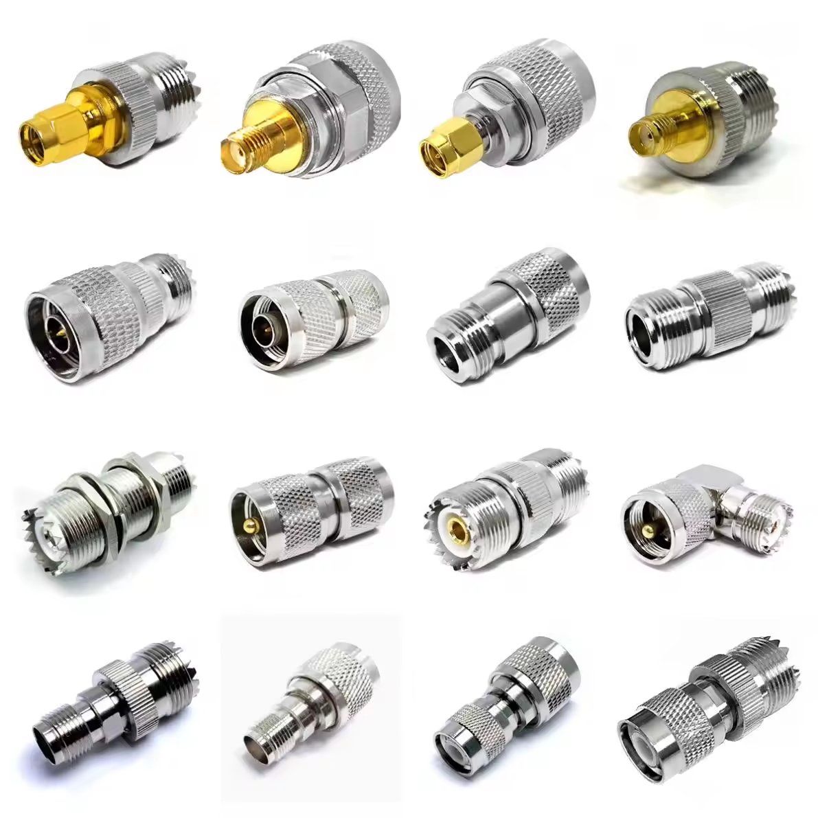 Factory UHF Male PL259 Female SO239 To UHF TNC BNC FME SMA F N Type Male Plug Female Jack RF Coax Coaxial Adapter connectors