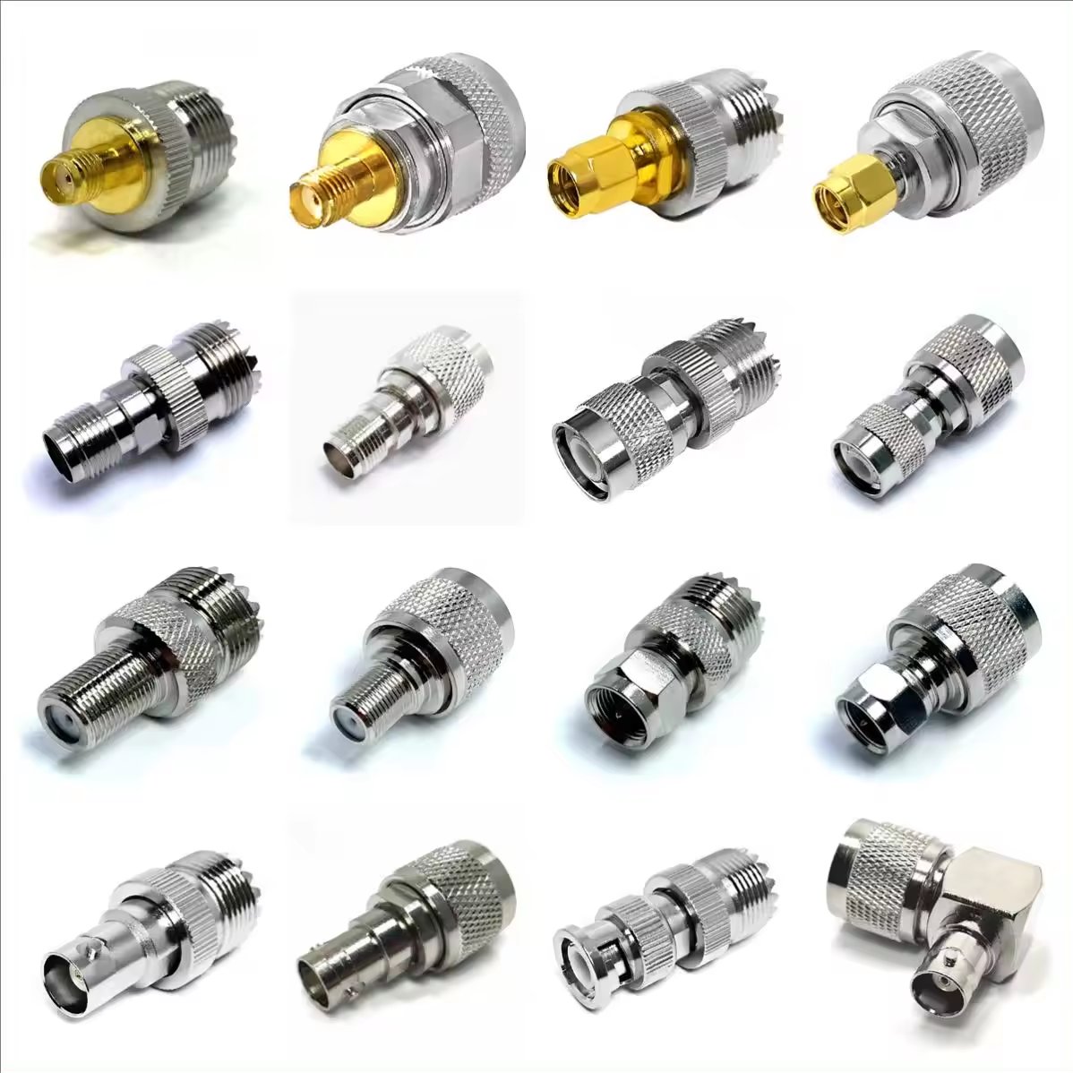 Factory UHF Male PL259 Female SO239 To UHF TNC BNC FME SMA F N Type Male Plug Female Jack RF Coax Coaxial Adapter connectors