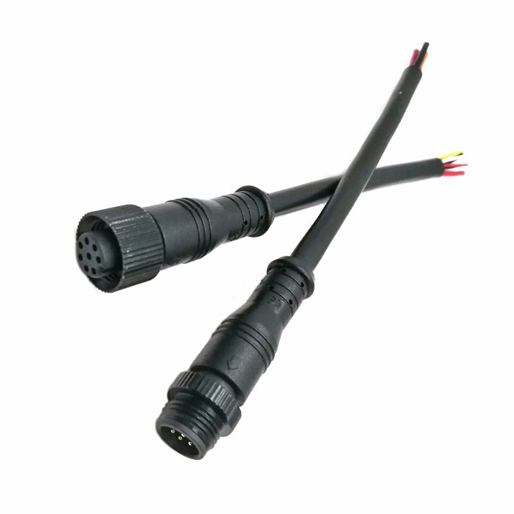 Weatherproof M12 IP65 IP67 IP68 12V waterproof power connector cable m12 connector