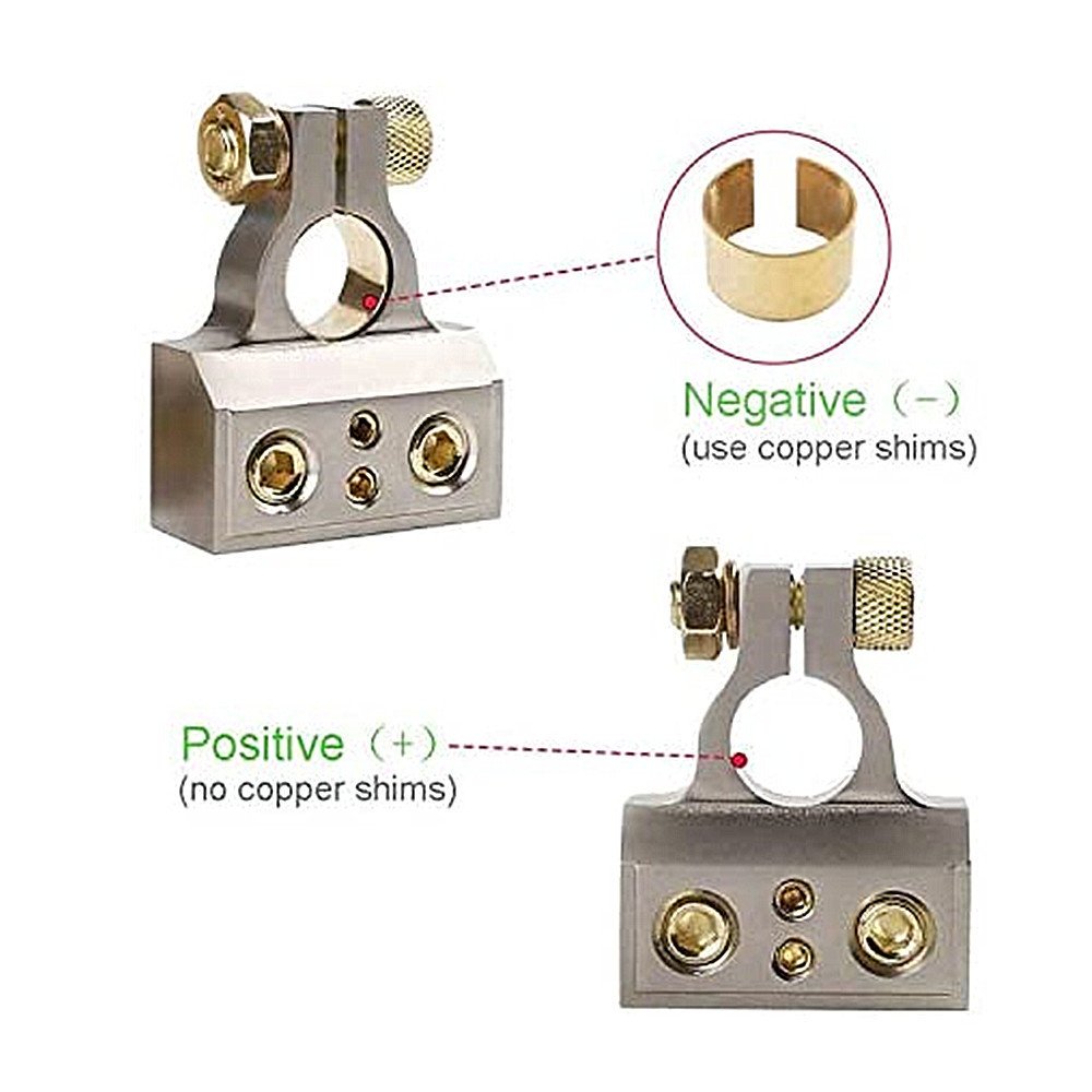 Car Battery Terminal Connectors 0/4/8/10 AWG,Battery Terminal Clamps,Positive Negative Car Battery Connectors Terminals