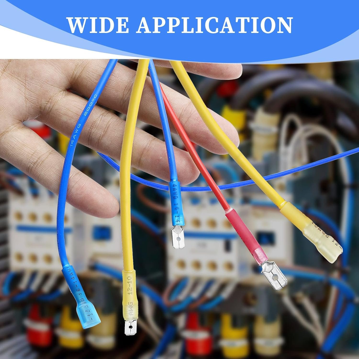 FDFD Insulated Marine Automotive Heat Shrink Female Spade Connectors Insulated Quick Disconnect Wire Connectors