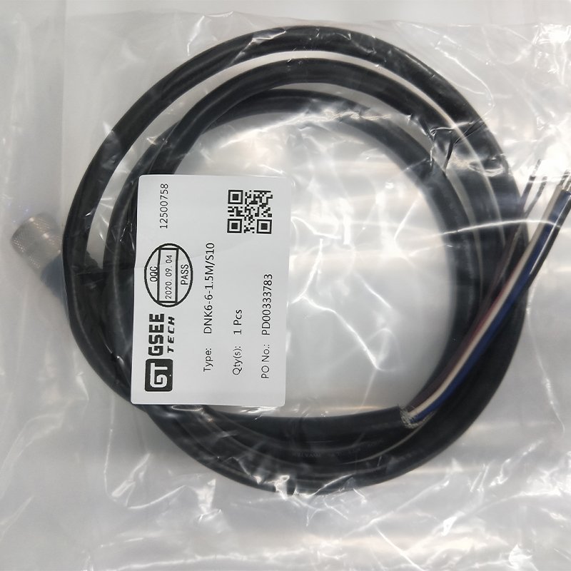 Gseetech M16 A Code 6pins Straight Wire Connector With Molded Cable
