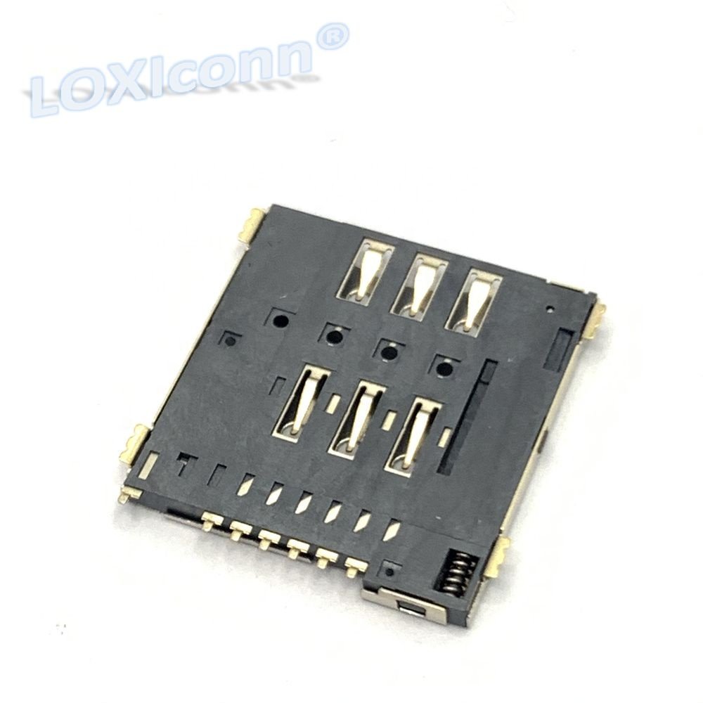 High quality 6 pin sim card connector micro SIM holder socket for for GSM/GPR