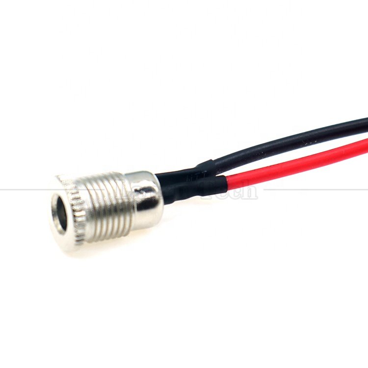 18AWG 10A Metal Threaded Female Socket Mount DC099 5.5x2.1mm 5.5x2.5mm Panel Mount Connector Pigtail DC Power Jack Cable