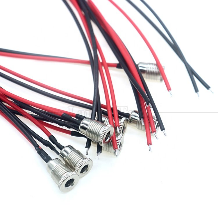 18AWG 10A Metal Threaded Female Socket Mount DC099 5.5x2.1mm 5.5x2.5mm Panel Mount Connector Pigtail DC Power Jack Cable