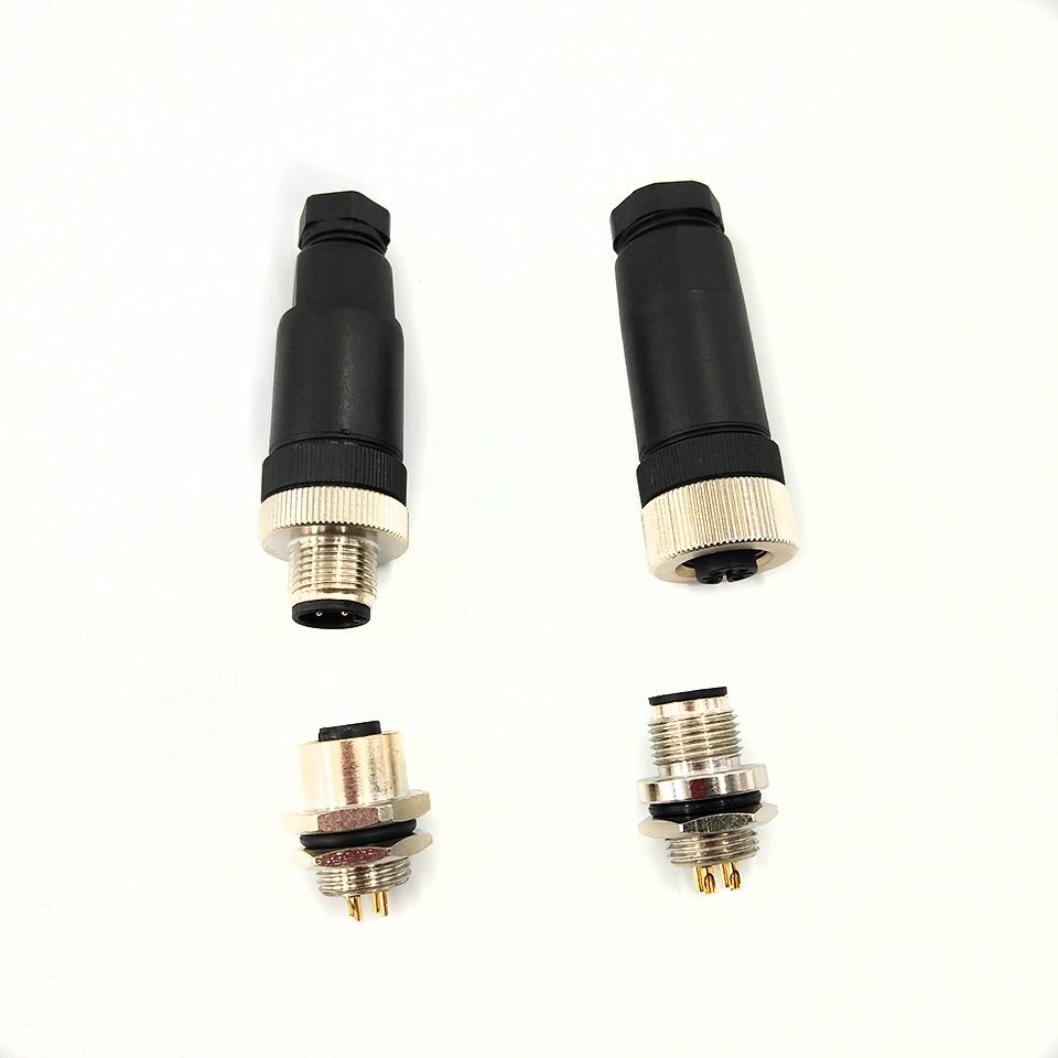 M12 3pin 4pin 5pin 8pin China sensor waterproof insulated cable connector