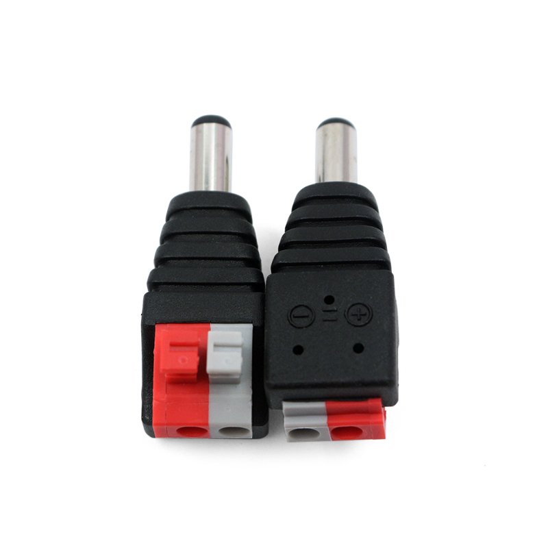 Male DC 12v Power Jack Plug Screwless Quick Wire 5.5mm X 2.1mm For LED Strip And Electronics High Quality Lights Connector