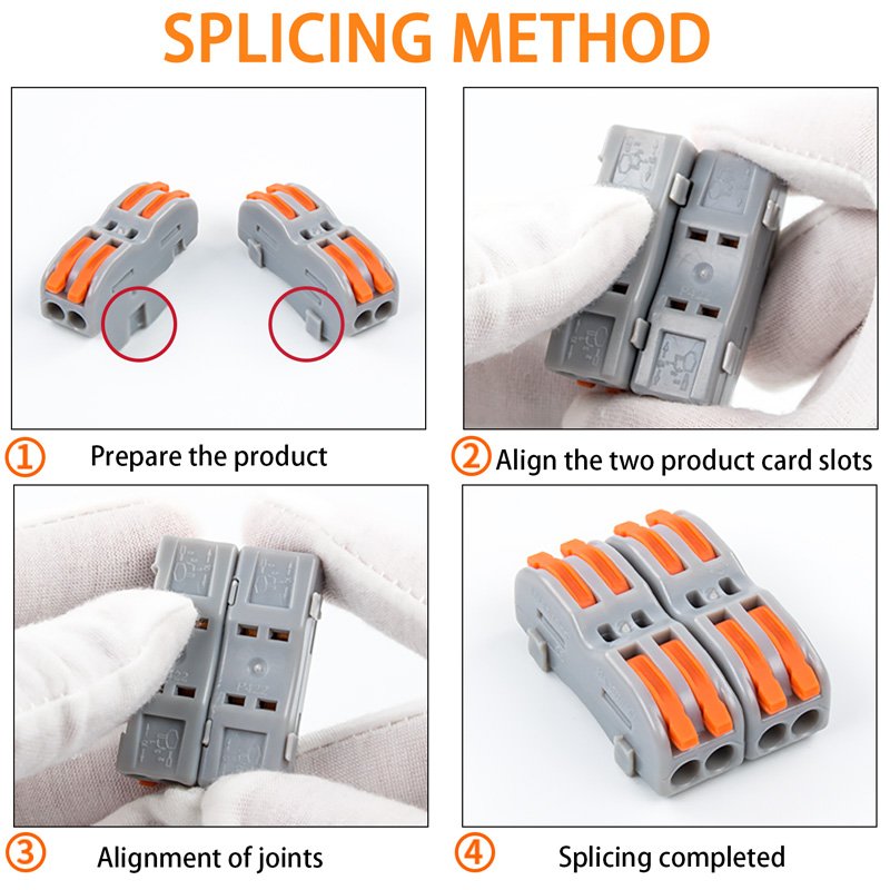 Spliceable Wire Connector SPL-2 Lever Connector 222 Universal Compact Wire Push-in Quick Terminal Block
