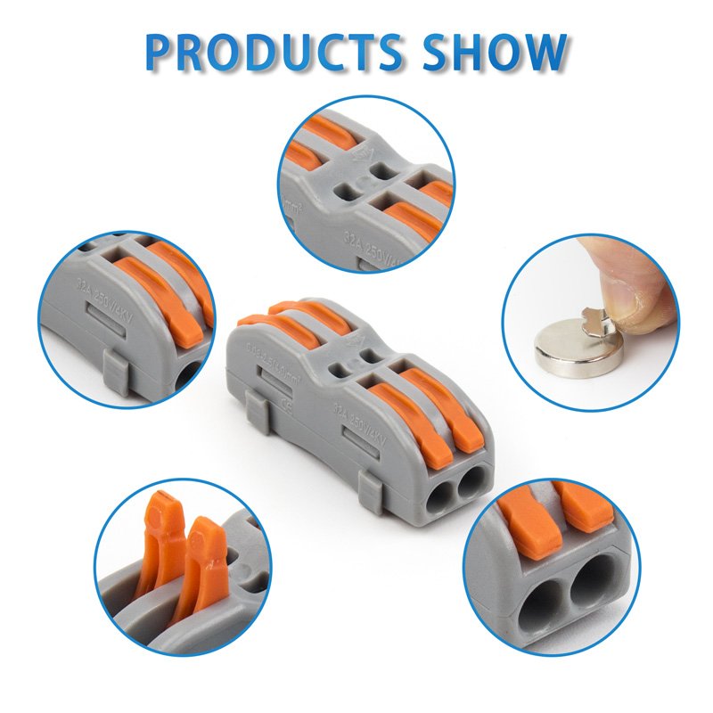 Spliceable Wire Connector SPL-2 Lever Connector 222 Universal Compact Wire Push-in Quick Terminal Block