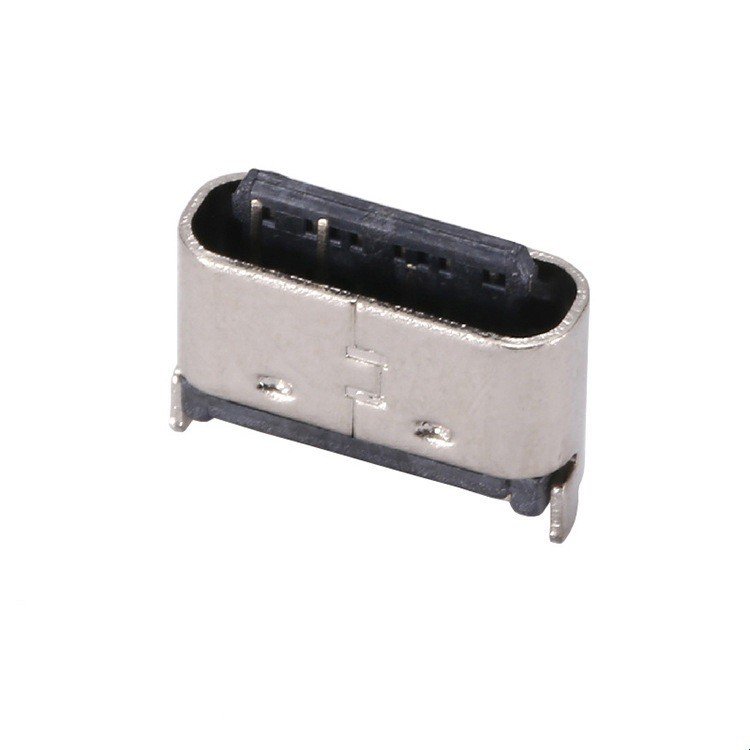 USB Type C Female Socket Connector Vertical Type Insertion DIP 6 Pin Short Body for PCB Application