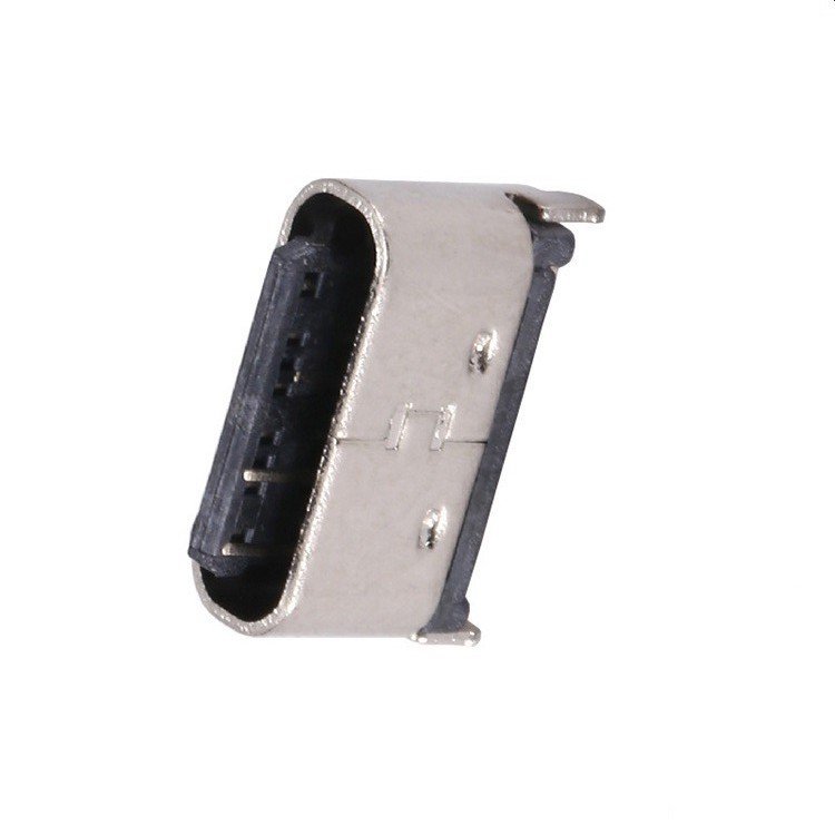 USB Type C Female Socket Connector Vertical Type Insertion DIP 6 Pin Short Body for PCB Application