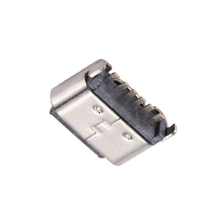 USB Type C Female Socket Connector Vertical Type Insertion DIP 6 Pin Short Body for PCB Application