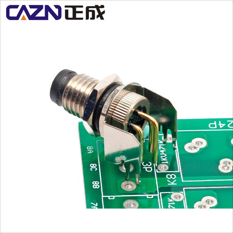 M8 Panel Mount Front Fastened Right Angle A Code 3 4 5 6 8 Pin M8 PCB Mounting Connector for Building Automation