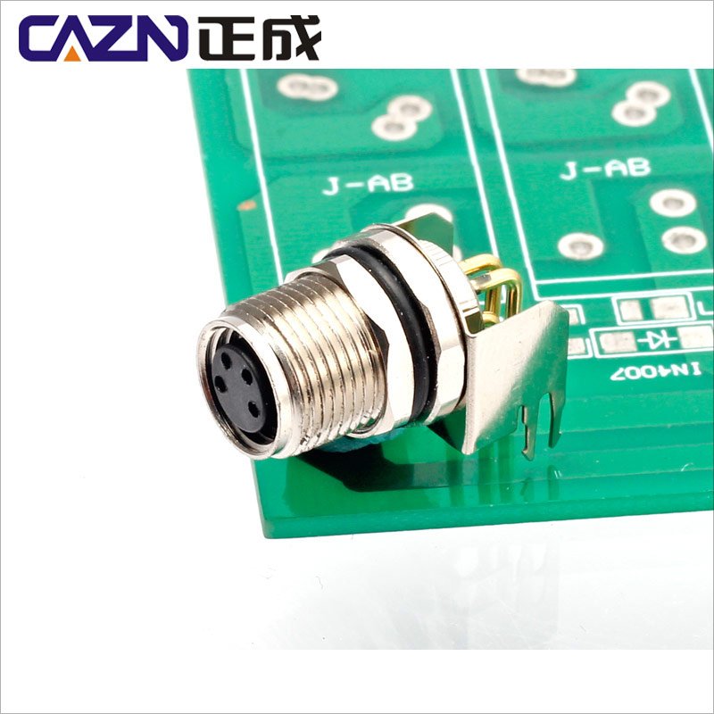 M8 Panel Mount Front Fastened Right Angle A Code 3 4 5 6 8 Pin M8 PCB Mounting Connector for Building Automation