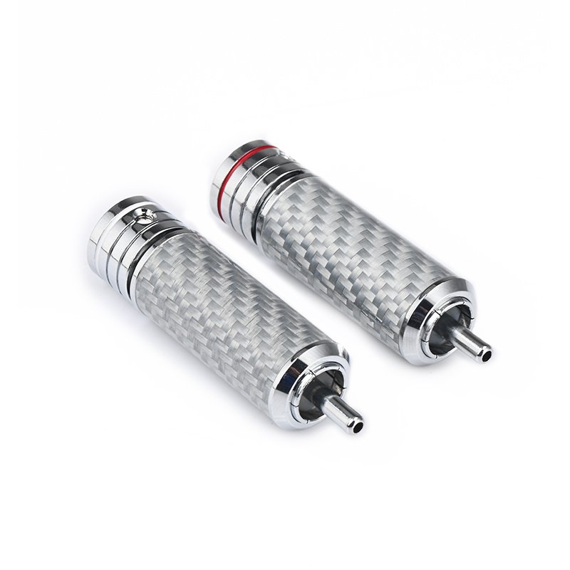 ATAUDIO ODM/OEM Rca Connector Hifi DIY rhodium-plated carbon fiber rca plug for hifi equipment Audio & Video hi-end connector