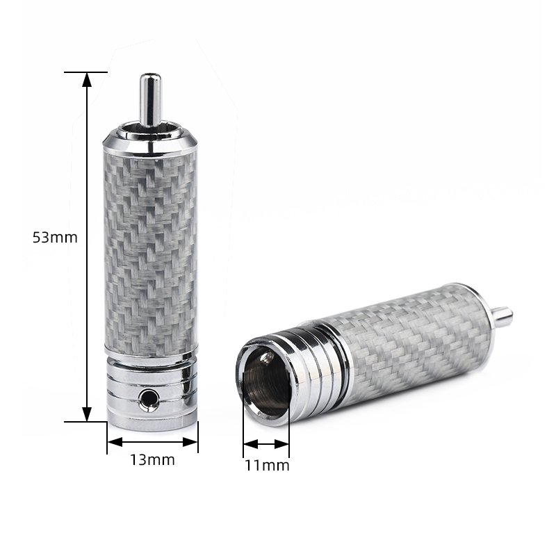 ATAUDIO ODM/OEM Rca Connector Hifi DIY rhodium-plated carbon fiber rca plug for hifi equipment Audio & Video hi-end connector