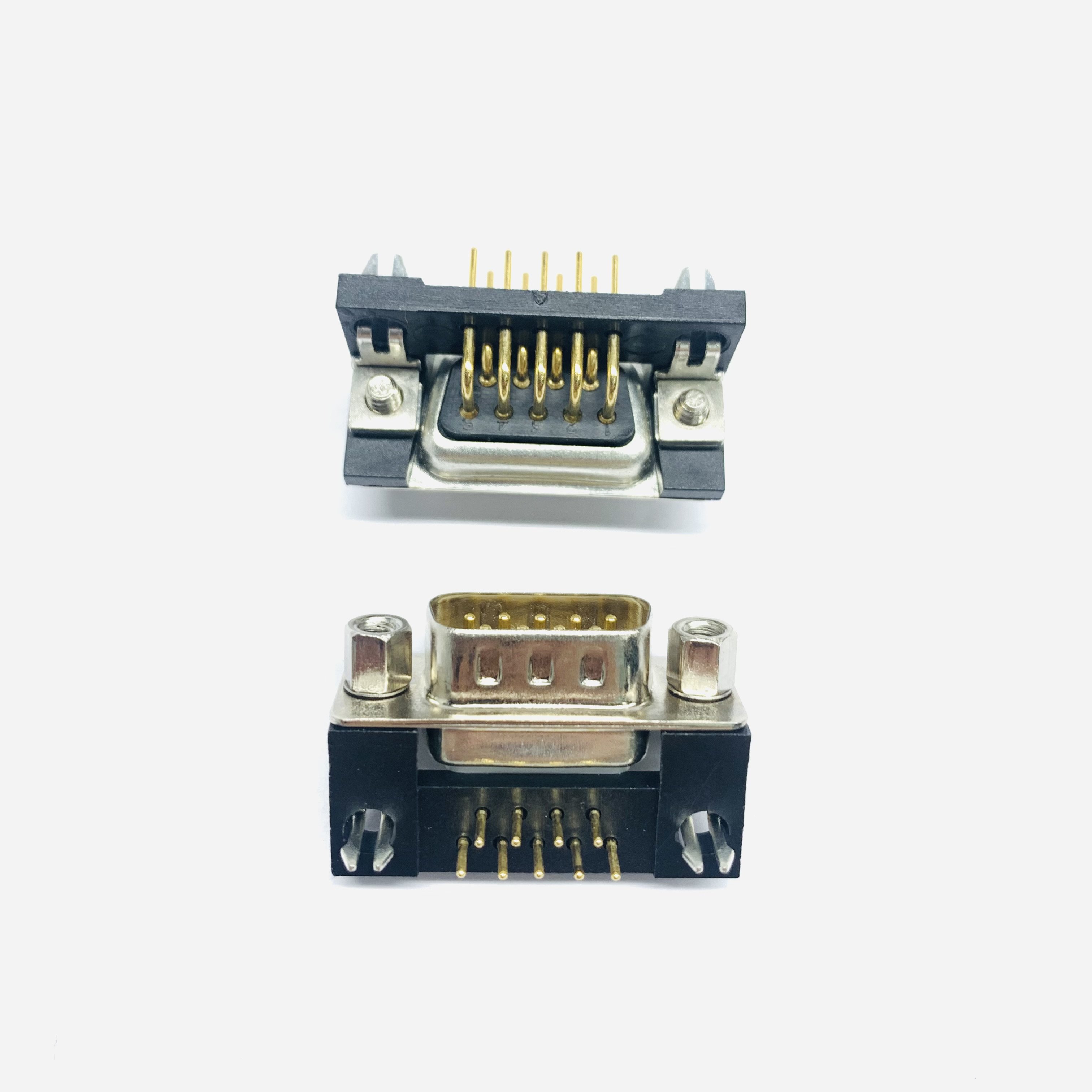 Solid Copper Needle Plated Full Gold Bent Feet 90 Degrees Horizontal Height 7.2mm Male Seat Female Seat Db9 Connector