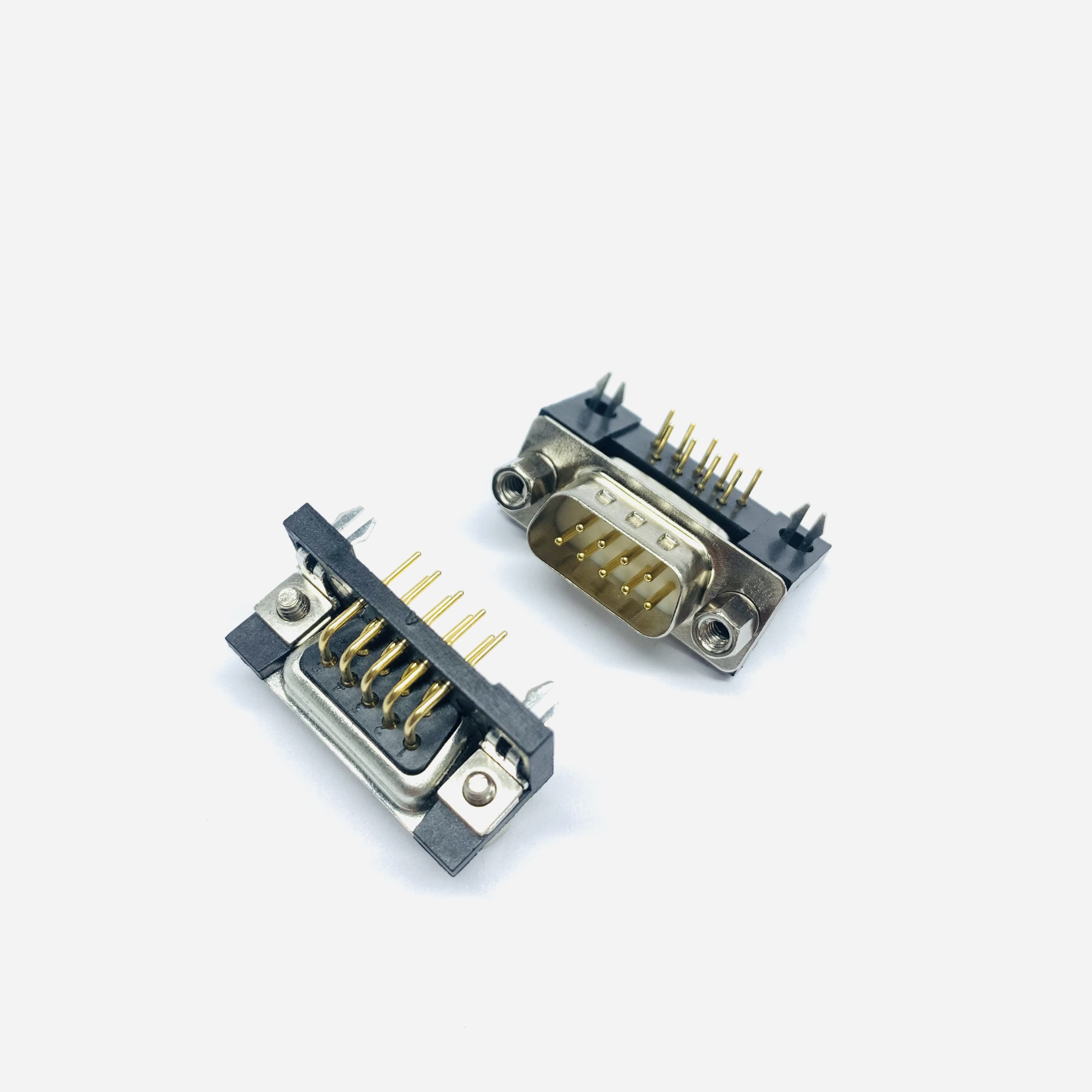 Solid Copper Needle Plated Full Gold Bent Feet 90 Degrees Horizontal Height 7.2mm Male Seat Female Seat Db9 Connector