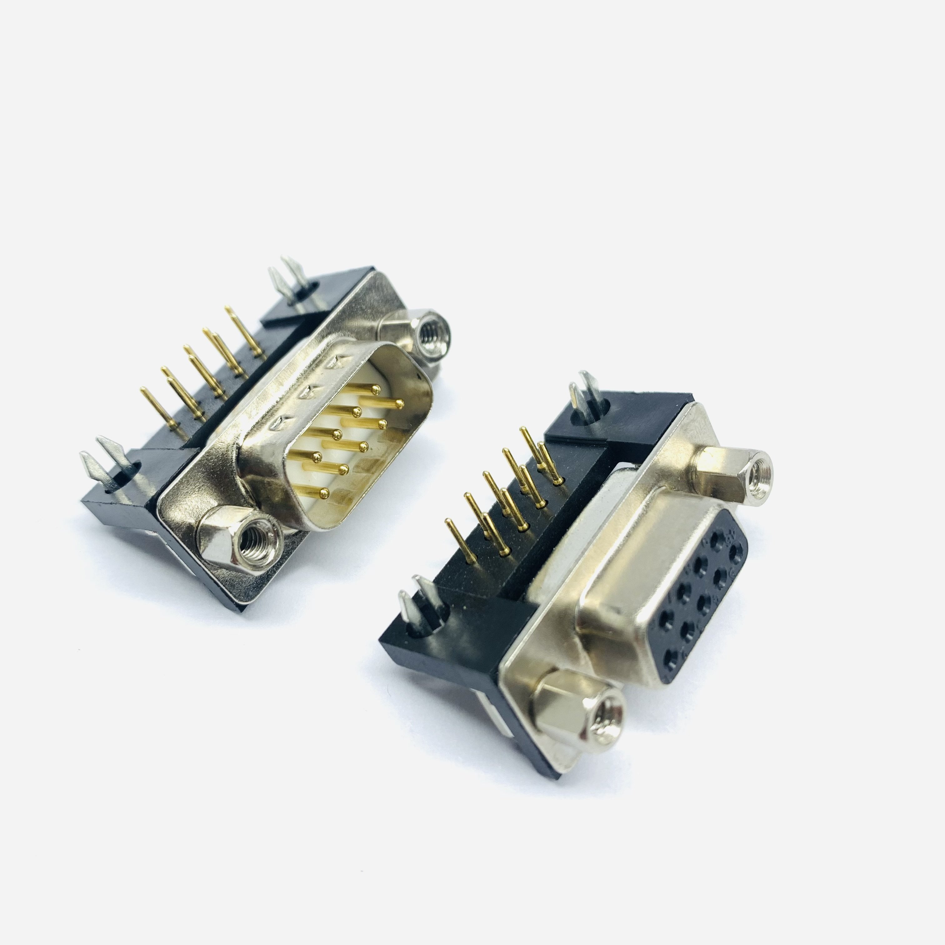 Solid Copper Needle Plated Full Gold Bent Feet 90 Degrees Horizontal Height 7.2mm Male Seat Female Seat Db9 Connector