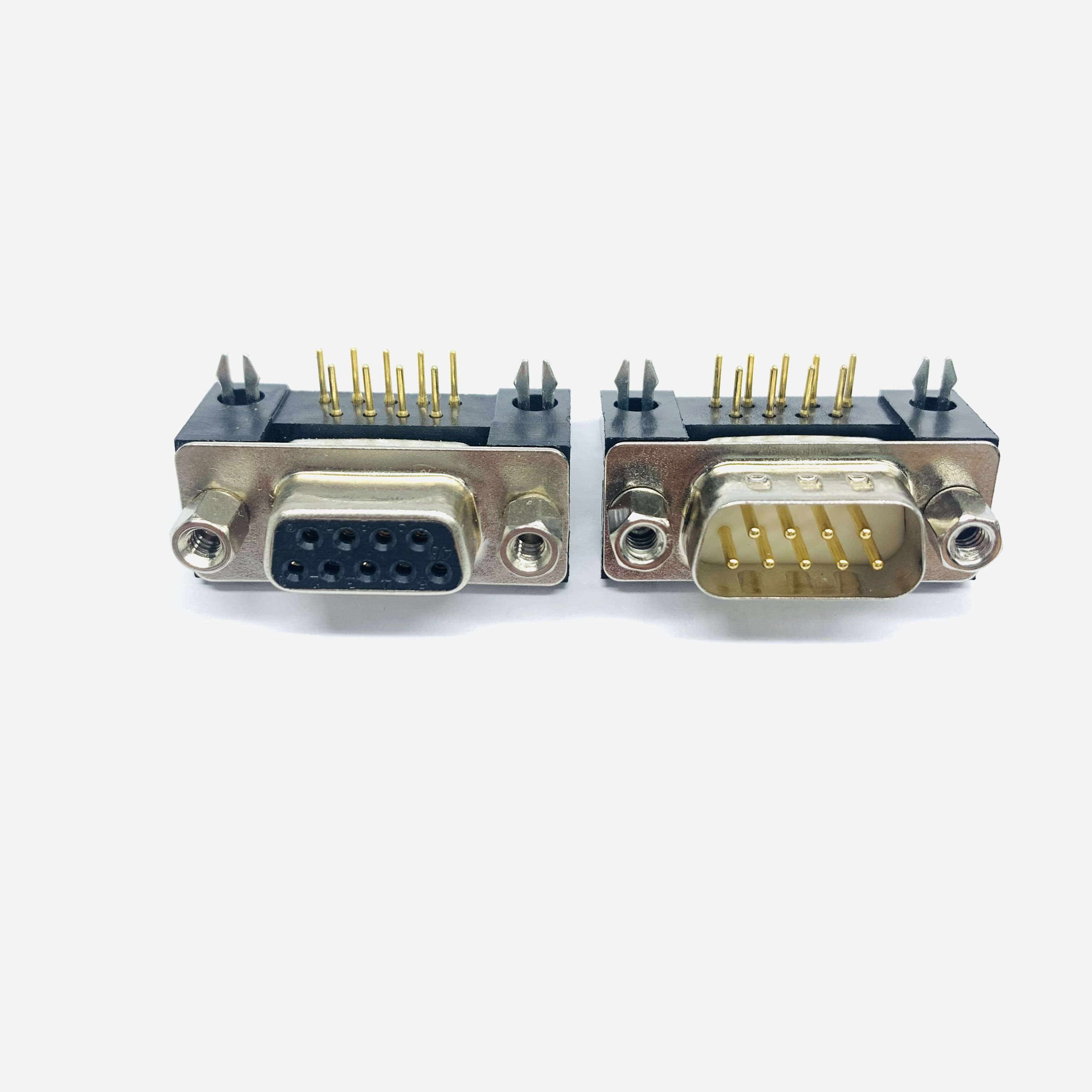 Solid Copper Needle Plated Full Gold Bent Feet 90 Degrees Horizontal Height 7.2mm Male Seat Female Seat Db9 Connector