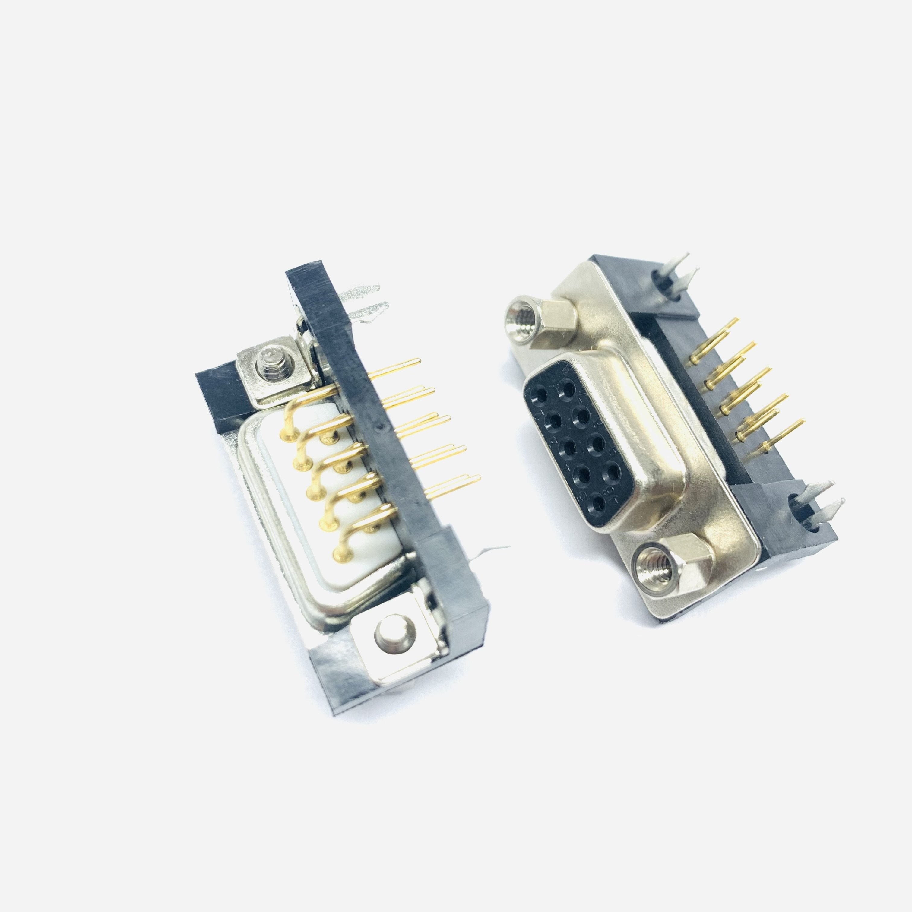 Solid Copper Needle Plated Full Gold Bent Feet 90 Degrees Horizontal Height 7.2mm Male Seat Female Seat Db9 Connector