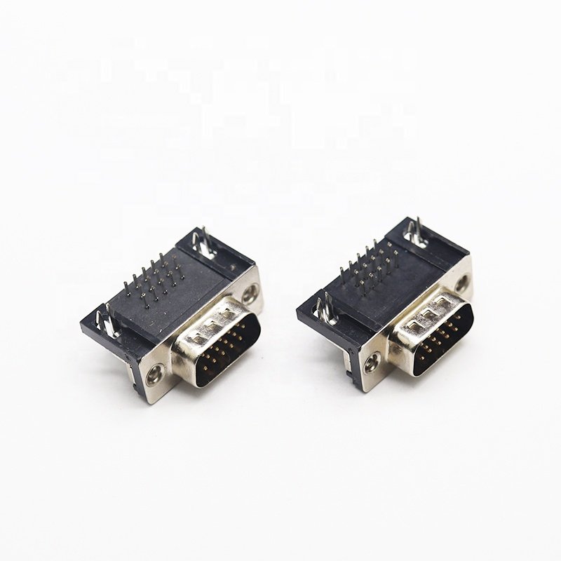 Customize Db37 Male Solder Dsub Crimp Type Die Cast Backshells D-sub Hood Metal three Platoon right angle db 90 Degree Connector