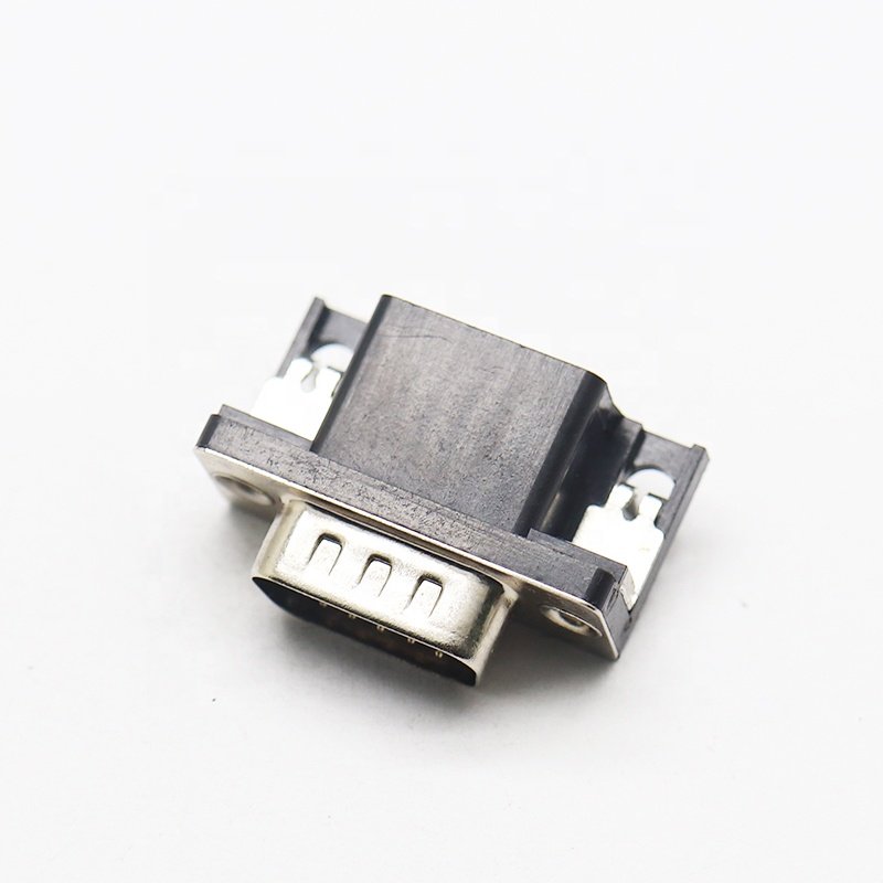 Customize Db37 Male Solder Dsub Crimp Type Die Cast Backshells D-sub Hood Metal three Platoon right angle db 90 Degree Connector