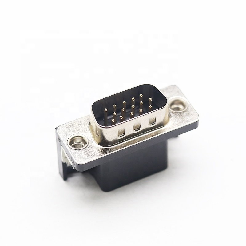Customize Db37 Male Solder Dsub Crimp Type Die Cast Backshells D-sub Hood Metal three Platoon right angle db 90 Degree Connector